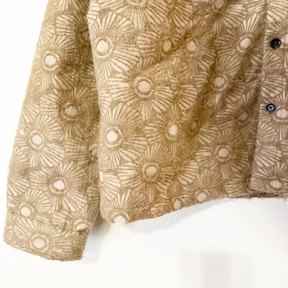 Honor The Gift Floral Cover Jacquard Brocade Shirt Jacket Logo Patch Shacket